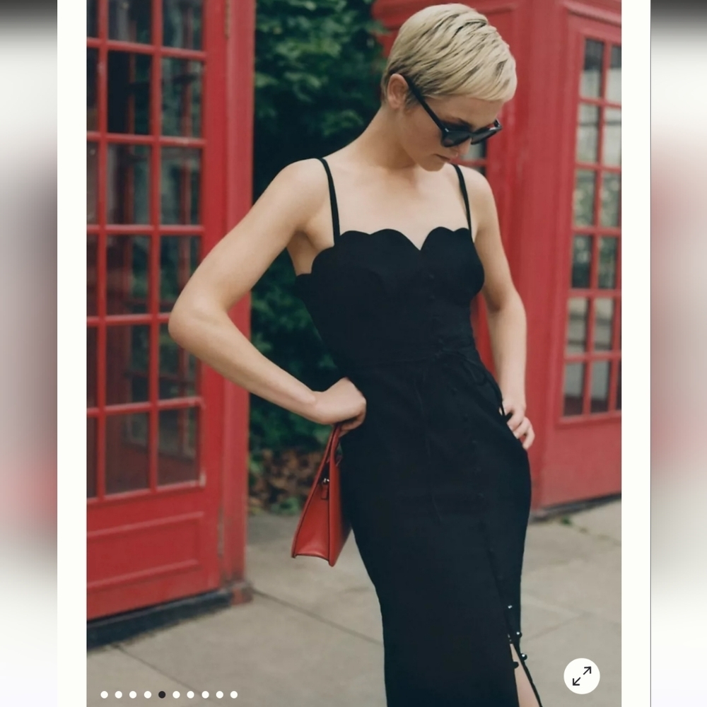 NWT Anthropologie Slim scalloped front slit corset Dress size 6 - Picture 5 of 12